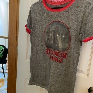 Stranger Things Gray and Red T-Shirt